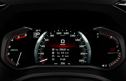 D-MAX digital instrument cluster display