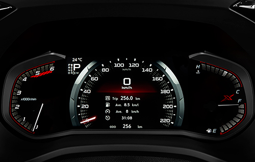 D-MAX digital instrument cluster display