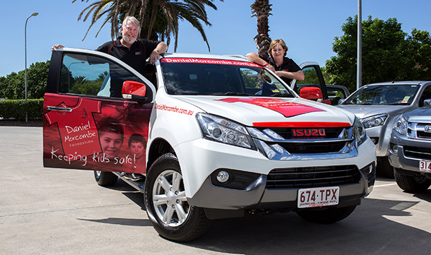 Bruce and Denise Morcombe pose with their custom D-MAX