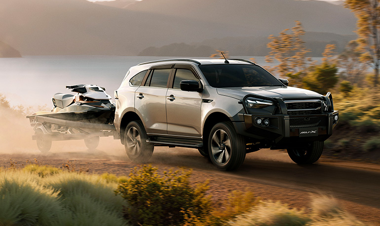 MU-X driving across varied terrain