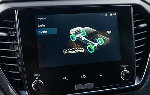 D-MAX X-RIDER Rough Terrain Mode display